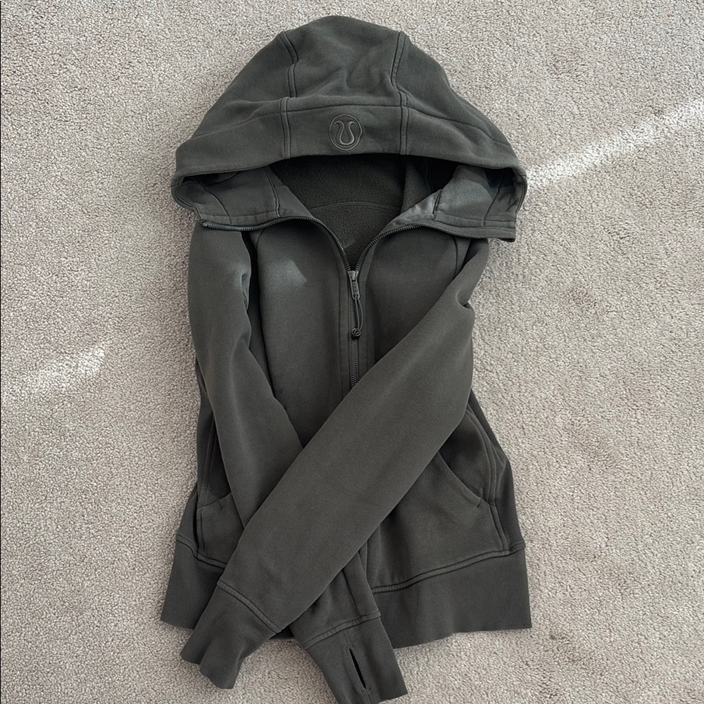 Olive green lululemon scuba full zip